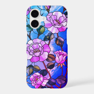 Floral Stained Glass Effect Pretty Girly Flower iPhone 17 Case