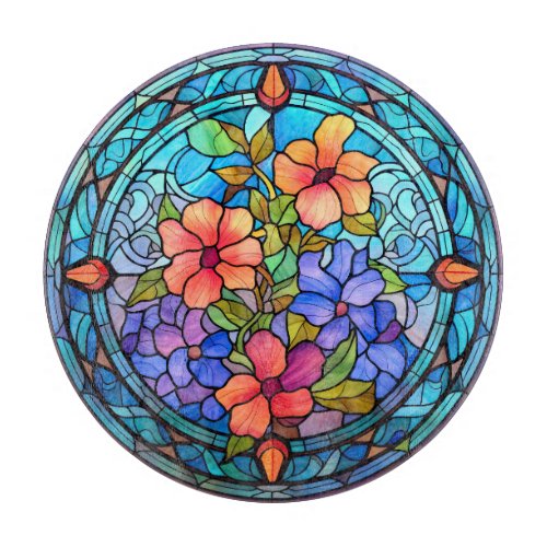 Floral Stained Glass Sublimation Design Cutting Board