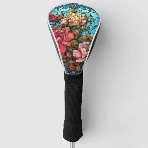 Floral Stained Glass Sublimation Design Golf Head Cover