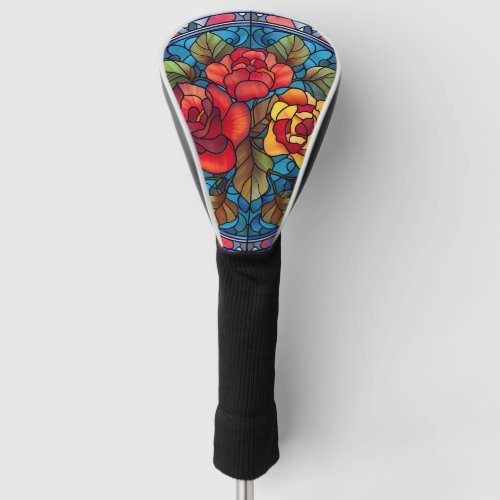 Floral Stained Glass Sublimation Design Golf Head Cover