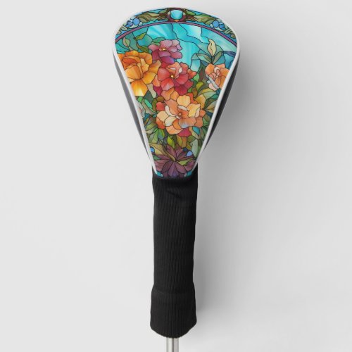 Floral Stained Glass Sublimation Design Golf Head Cover