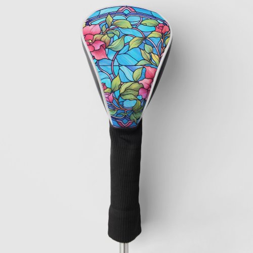 Floral Stained Glass Sublimation Design Golf Head Cover