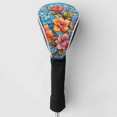 Floral Stained Glass Sublimation Design Golf Head Cover