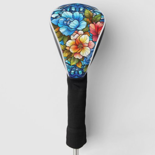 Floral Stained Glass Sublimation Design Golf Head Cover