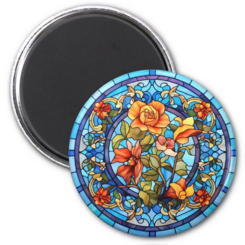 Floral Stained Glass Sublimation Design Magnet