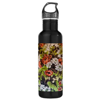 Floral Stainless Steel Water Bottle by hildurbjorg at Zazzle