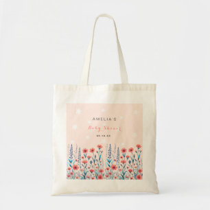 Floral Star Baby Shower Tote Bag