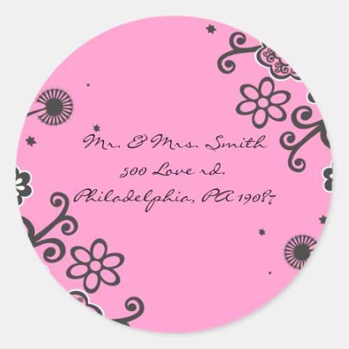 Floral Star Jewish Baby Naming Thank You Card Classic Round Sticker