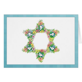 Floral Star of David Cards