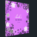 Floral Star Purple Bat Mitzvah Sign-In Board Canvas Print<br><div class="desc">WELCOME to my store! 
All my designs are ONE-OF-A-KIND original pieces of artwork designed by me! You can only find them here! I can customize this invite in any way,  just email me at Marlalove@hotmail.com</div>