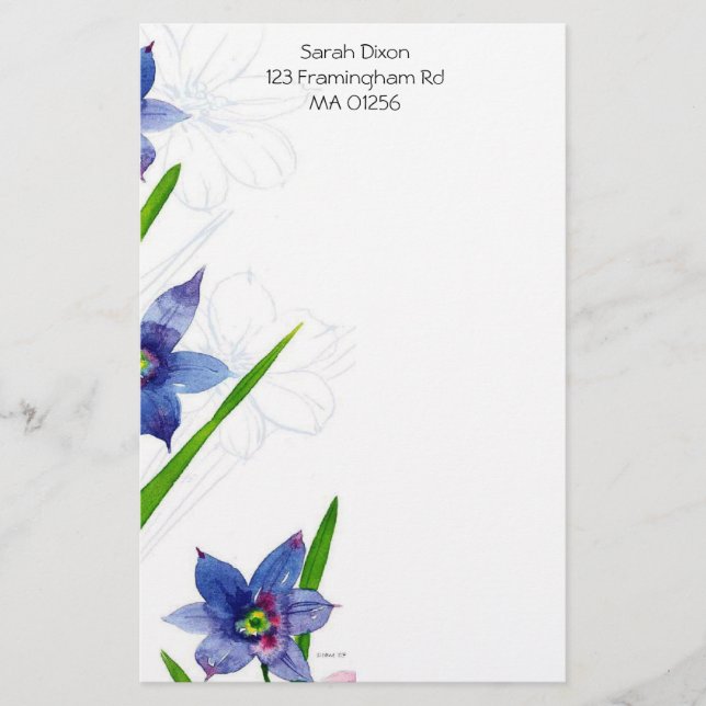 Floral Stationary Stationery (Front)