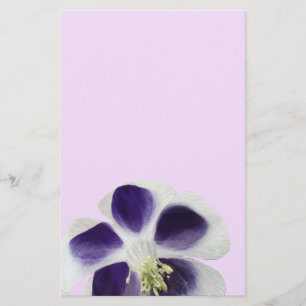 Floral Stationery, purple and White Blossom Stationery