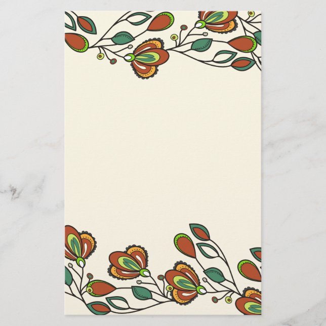 Floral Stationery Set – Elegant Endless Flower (Front)