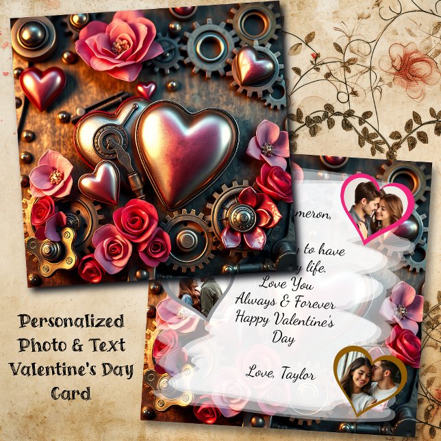 Floral Steampunk Valentine's Day Photo Template (Creator Uploaded)