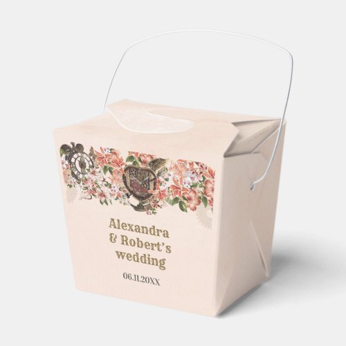 Floral Steampunk Wedding Favor Boxes