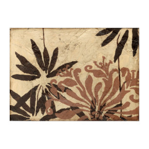 Floral Stencil Design with Tawny Leaves Acrylic Print