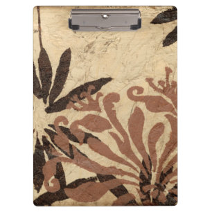 Floral Stencil Design with Tawny Leaves Clipboard
