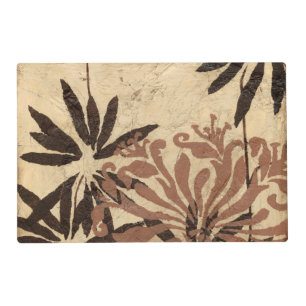 Floral Stencil Design with Tawny Leaves Placemat