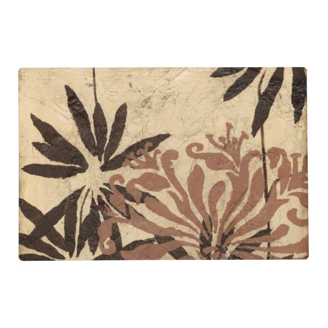 Floral Stencil Design with Tawny Leaves Placemat (Front)