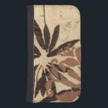 Floral Stencil Design with Tawny Leaves Galaxy S4 Wallet Case<br><div class="desc">This stencil design of floral leaves with a tawny coloration has a rustic looking background,  giving it a vintage feel. A Jennifer Goldberger original,  this print would make an amazing gift for someone who enjoys the rustic feel of pieces like this!</div>