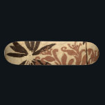 Floral Stencil Design with Tawny Leaves Skateboard Deck<br><div class="desc">This stencil design of floral leaves with a tawny coloration has a rustic looking background,  giving it a vintage feel. A Jennifer Goldberger original,  this print would make an amazing gift for someone who enjoys the rustic feel of pieces like this!</div>