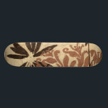 Floral Stencil Design with Tawny Leaves Skateboard Deck<br><div class="desc">This stencil design of floral leaves with a tawny coloration has a rustic looking background,  giving it a vintage feel. A Jennifer Goldberger original,  this print would make an amazing gift for someone who enjoys the rustic feel of pieces like this!</div>