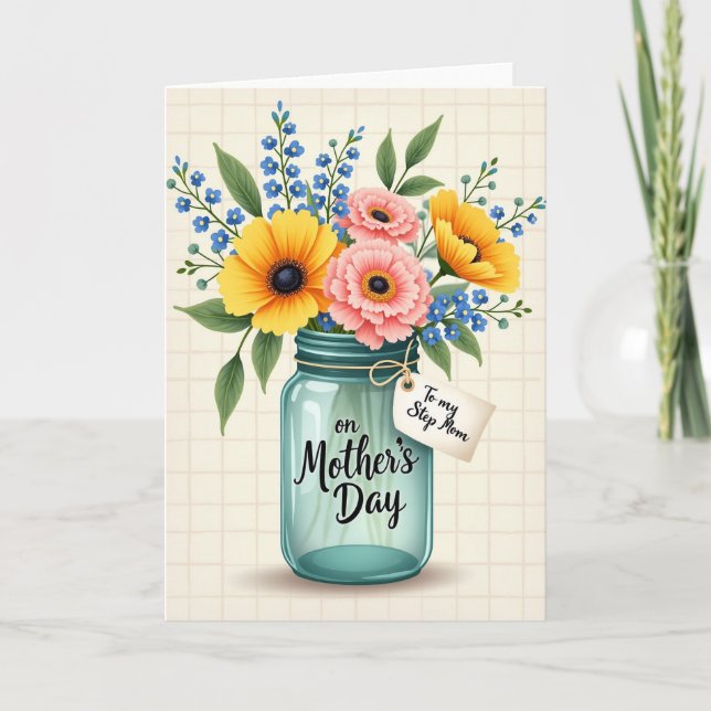 Floral Step Mom Card (Front)