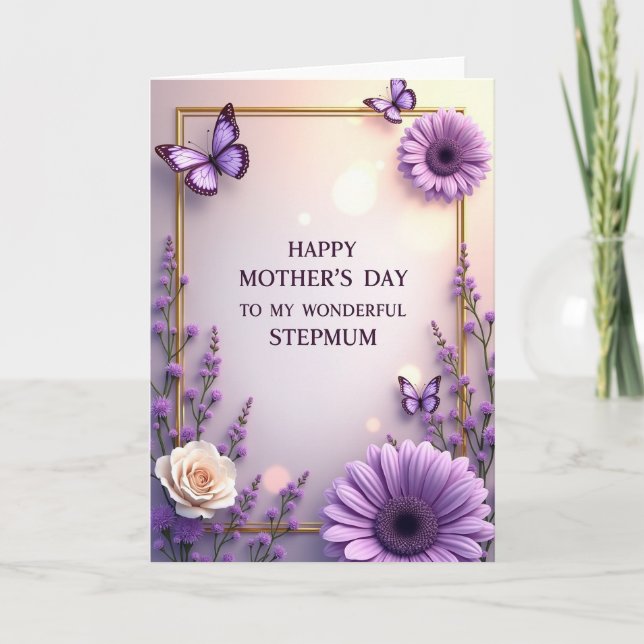 Floral Step Mum Mothers Day Card (Front)