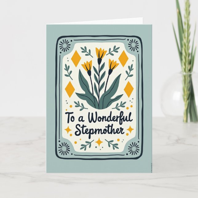 Floral Stepmothers Day Art Card (Front)