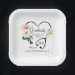Floral Stethoscope Doctor Grad Graduation Party Paper Plates<br><div class="desc">A modern unique and elegant watercolor pink white floral stethoscope in a heart shape,  for graduating doctor party paper plates,  with script and serif typography. Modern with a touch of elegance. Unique square format.</div>