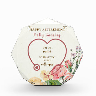 Floral Stethoscope Healthcare Colleague Retirement Acrylic Award