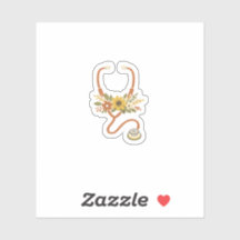 Floral Stethoscope Sticker