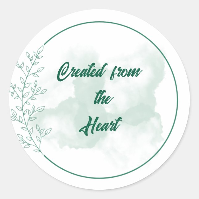 floral Sticker Design: Created from the Heart  (Front)