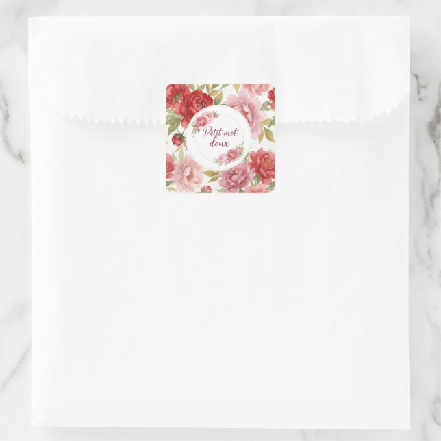 Floral Sticky Labels Petit Mot doux (Bag)