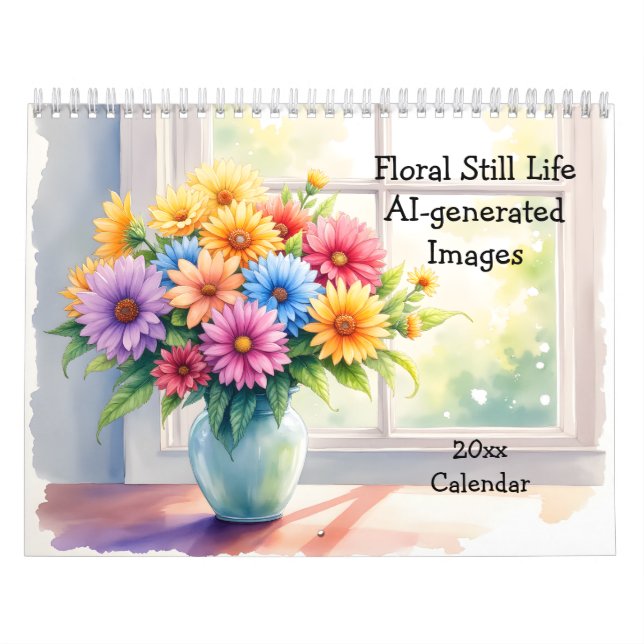Floral Still Life AI-generated Images Calendar (Cover)