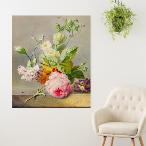 Floral Still Life by Georgius  Johannes van Os Foam Board