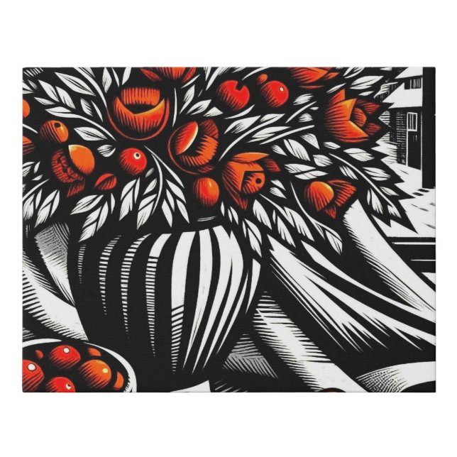 Floral Still Life Faux Canvas Print (Front)