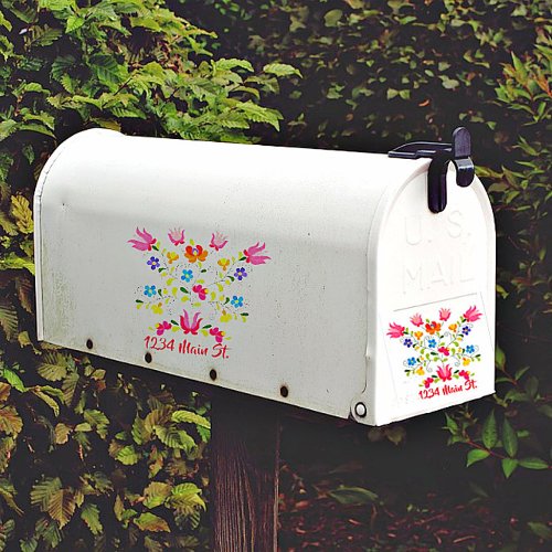 Floral stitch mailbox sticker
