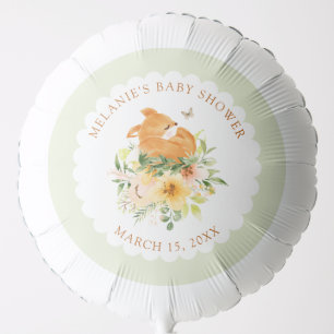 Floral Storybook Fox Baby Shower Balloon