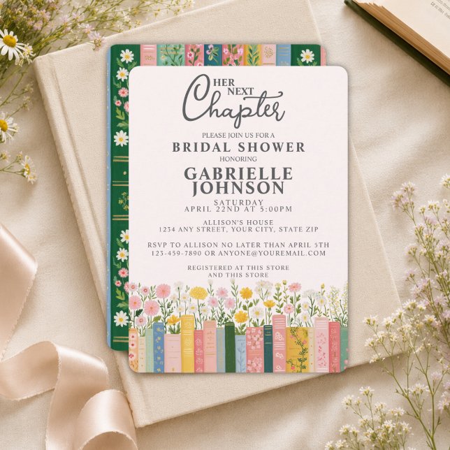Floral Storybook Her Next Chapter Bridal Shower  Invitation (Creator Uploaded)