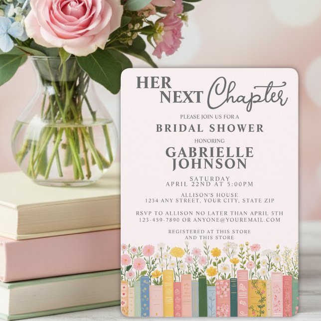 Floral Storybook Her Next Chapter Bridal Shower  Invitation (Creator Uploaded)