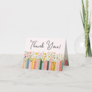 Floral Storybook Her Next Chapter Bridal Shower Letterpress Thank You Card