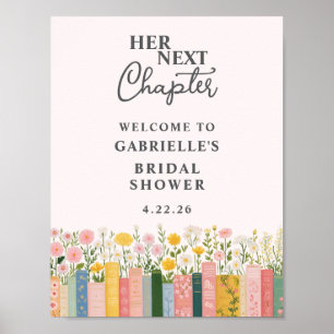 Floral Storybook Her Next Chapter Bridal Shower Poster