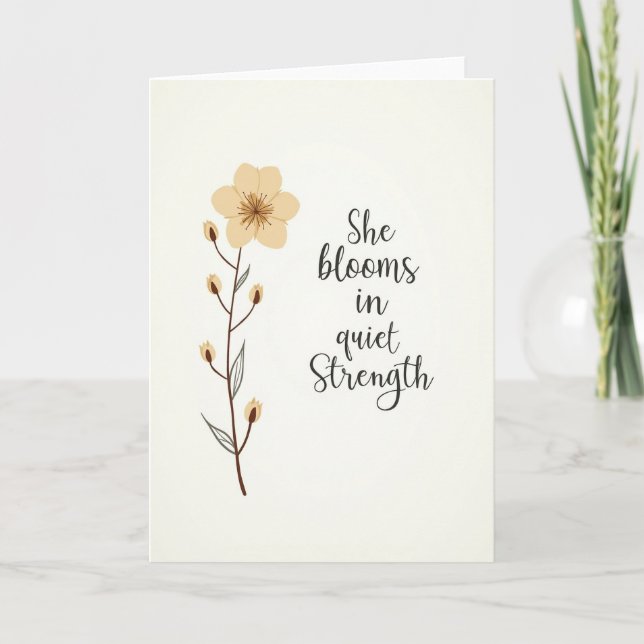 Floral Strength Mothers Day Card (Front)