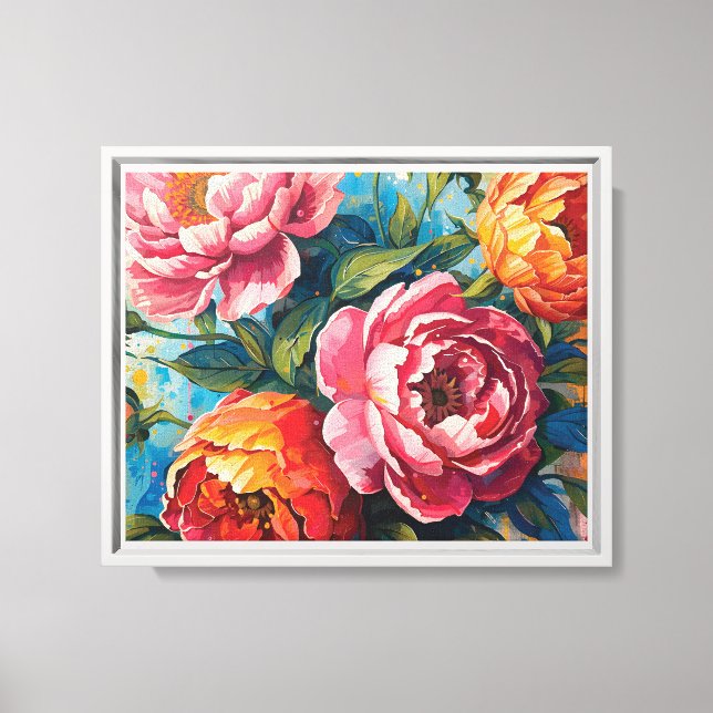 Floral Stretched Canvas Print –Wall Art for Living (Front)