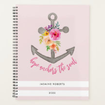 Floral Stripe Hope Anchors the Soul Bible Verse