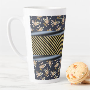Floral Stripe Latte Mug