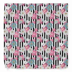 Floral, striped bandana