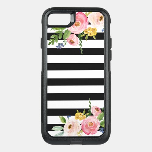 Floral Striped Modern OtterBox iPhone 7 Case