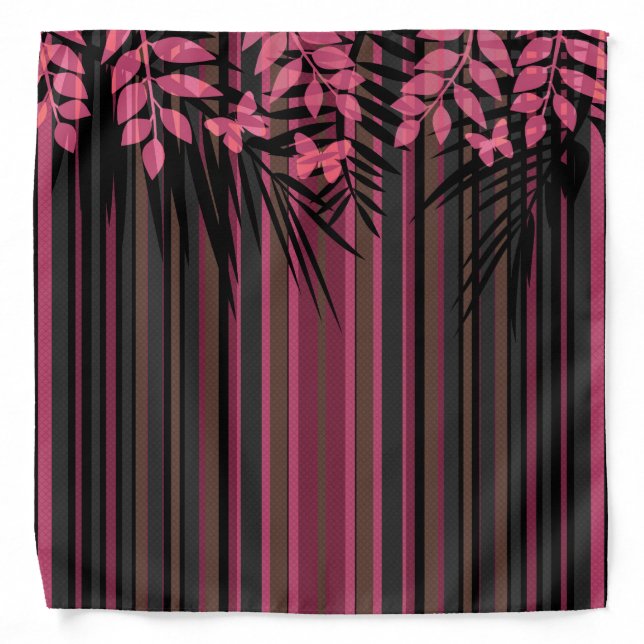 Floral, striped, retro bandana (Front)